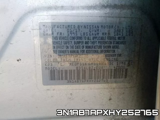 3N1AB7APXHY252765 фото 2