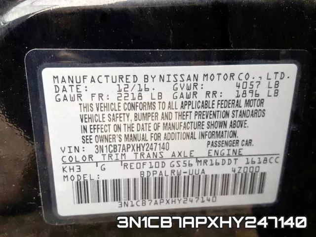3N1CB7APXHY247140 фото 2