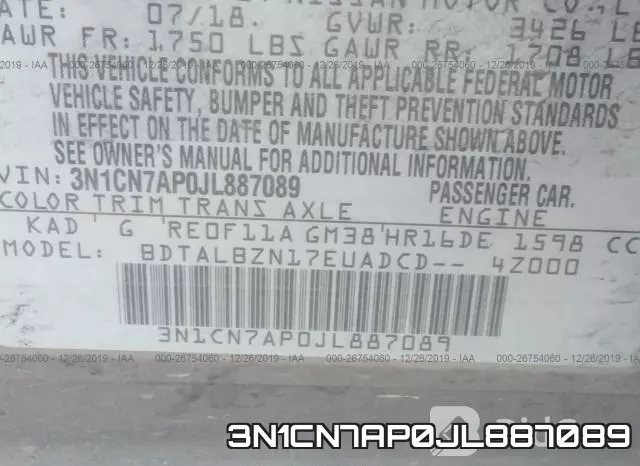 3N1CN7AP0JL887089 фото 10