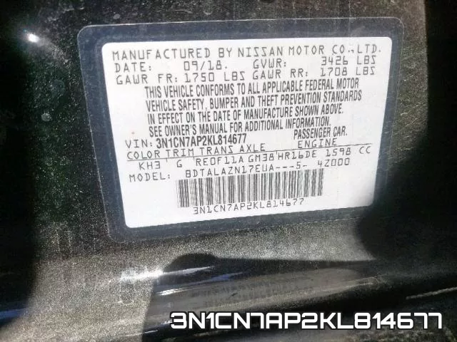 3N1CN7AP2KL814677 фото 2
