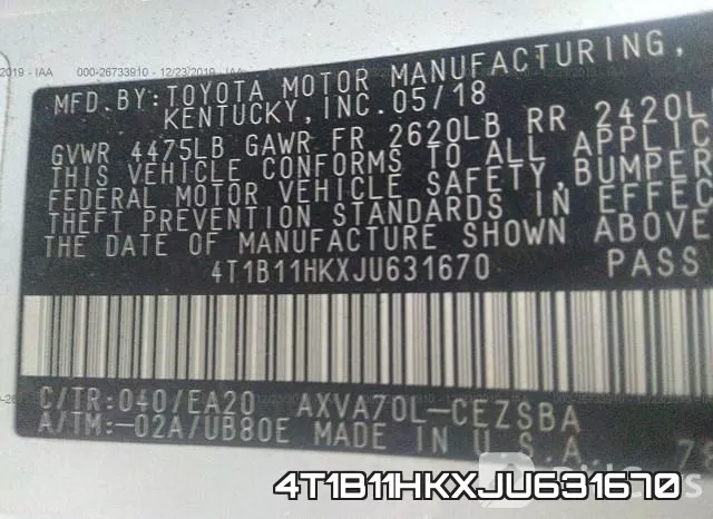 4T1B11HKXJU631670 фото 10