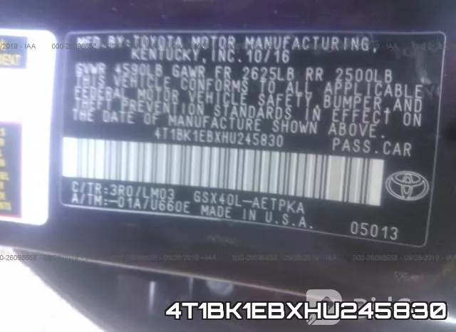4T1BK1EBXHU245830 фото 10