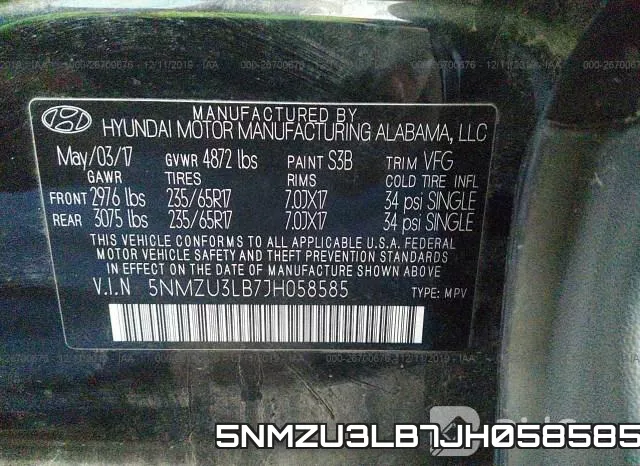 5NMZU3LB7JH058585 фото 10