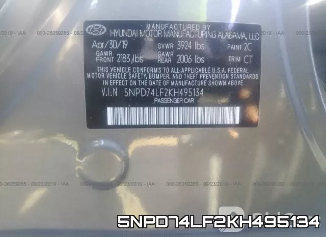 5NPD74LF2KH495134 фото 10