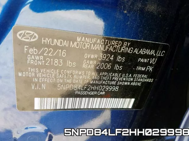 5NPD84LF2HH029998 фото 2