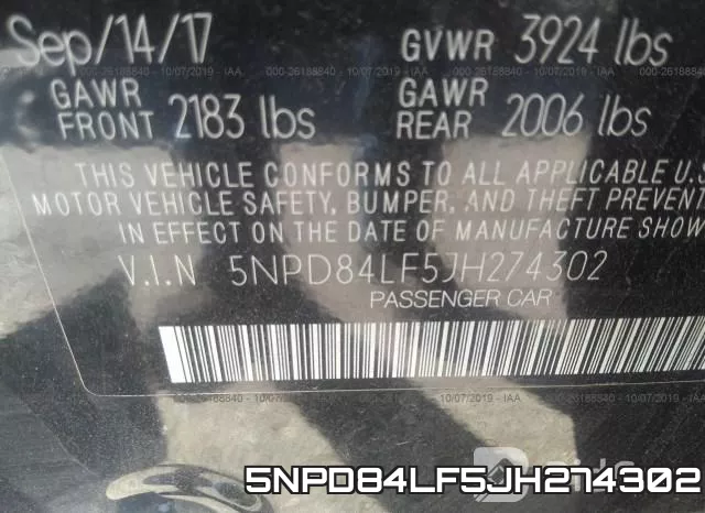 5NPD84LF5JH274302 фото 10
