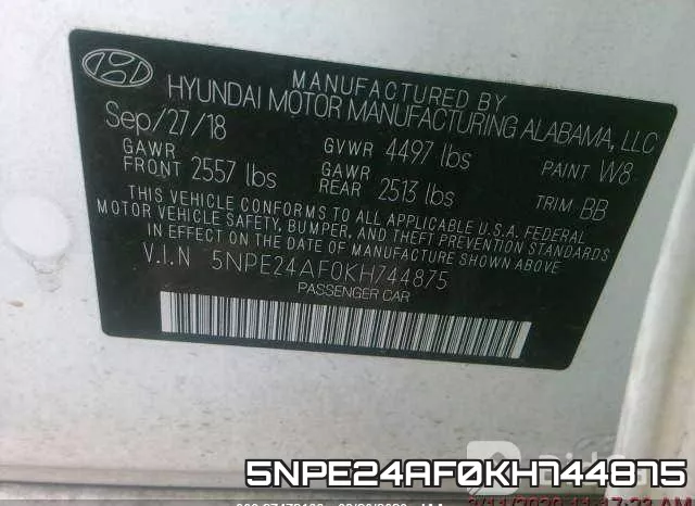 5NPE24AF0KH744875 фото 10