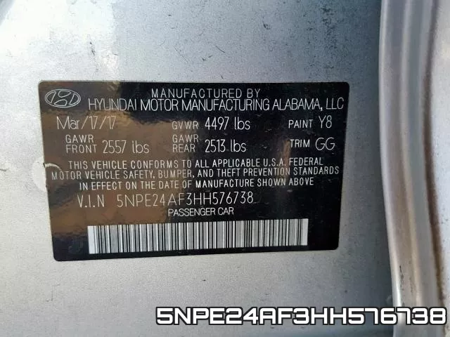 5NPE24AF3HH576738 фото 2