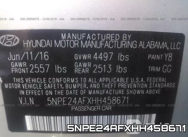 5NPE24AFXHH458671 фото 10