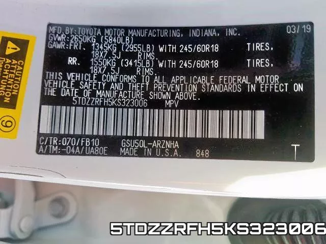 5TDZZRFH5KS323006 фото 2