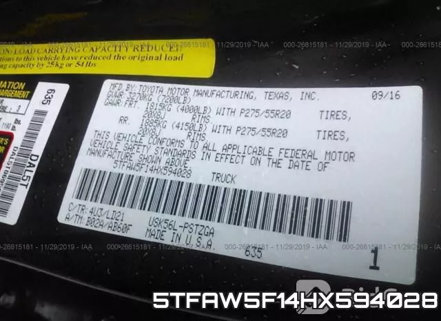 5TFAW5F14HX594028 фото 10