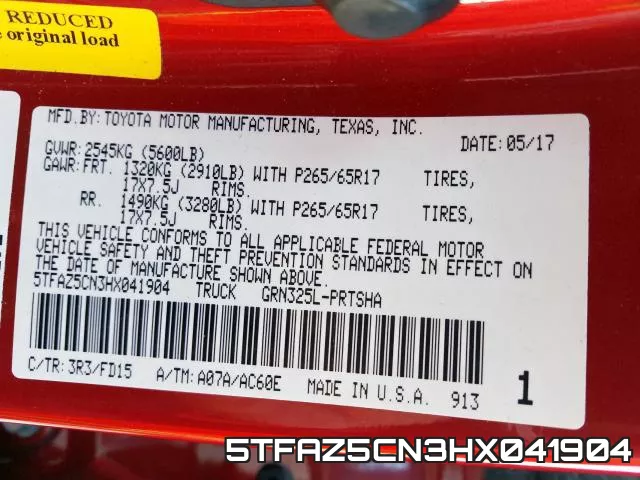 5TFAZ5CN3HX041904 фото 2
