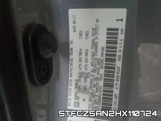 5TFCZ5AN2HX110724 фото 2