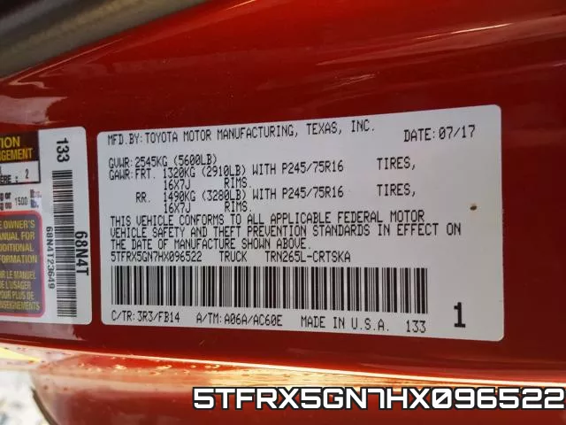 5TFRX5GN7HX096522 фото 2