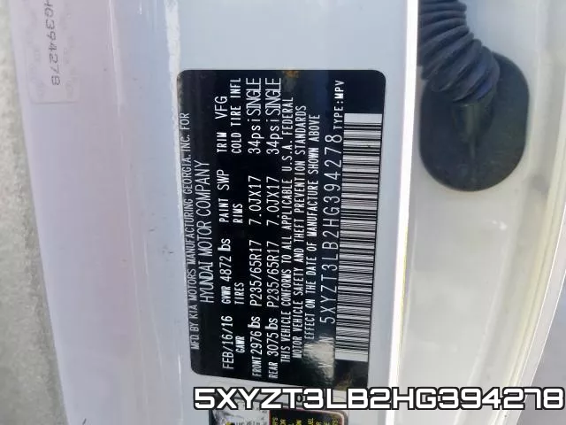 5XYZT3LB2HG394278 фото 2
