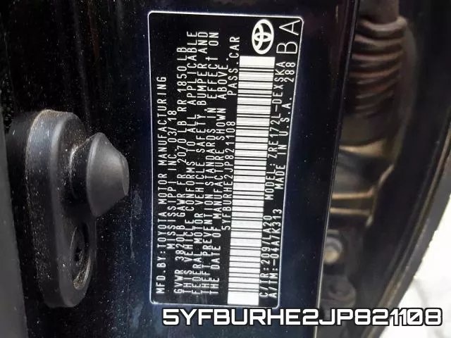 5YFBURHE2JP821108 фото 2