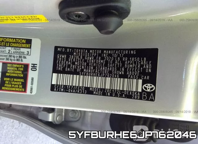 5YFBURHE6JP762046 фото 10