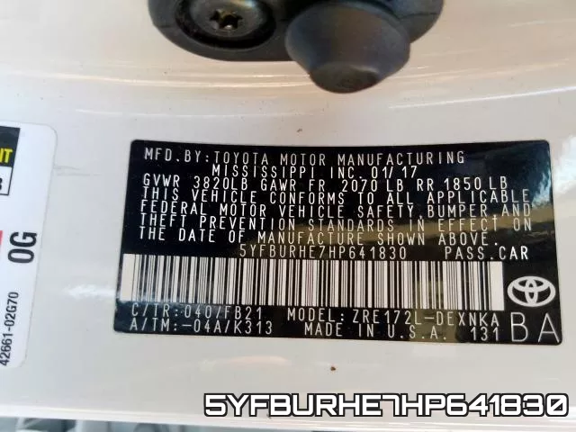 5YFBURHE7HP641830 фото 2