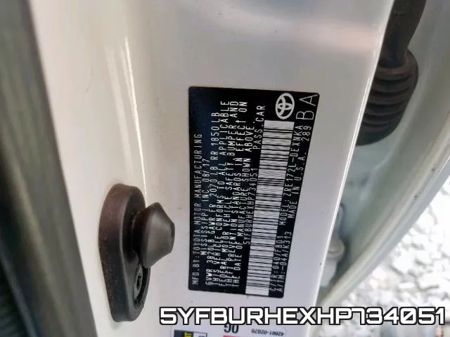 5YFBURHEXHP734051 фото 2