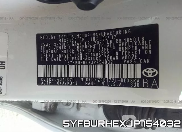 5YFBURHEXJP754032 фото 10