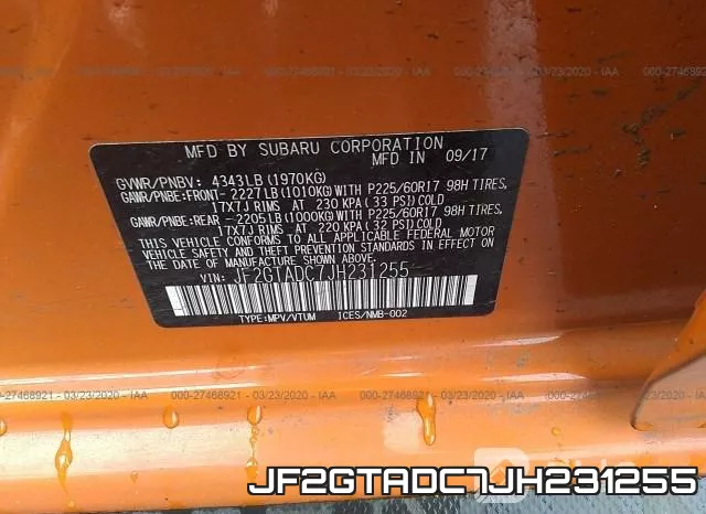 JF2GTADC7JH231255 фото 10