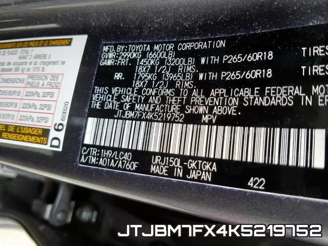 JTJBM7FX4K5219752 фото 2