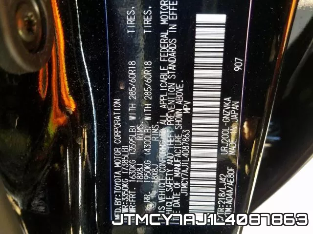 JTMCY7AJ1L4087863 фото 2