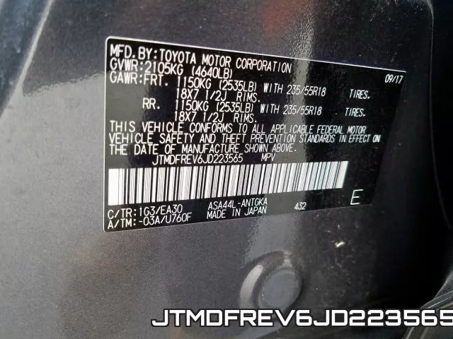 JTMDFREV6JD223565 фото 2