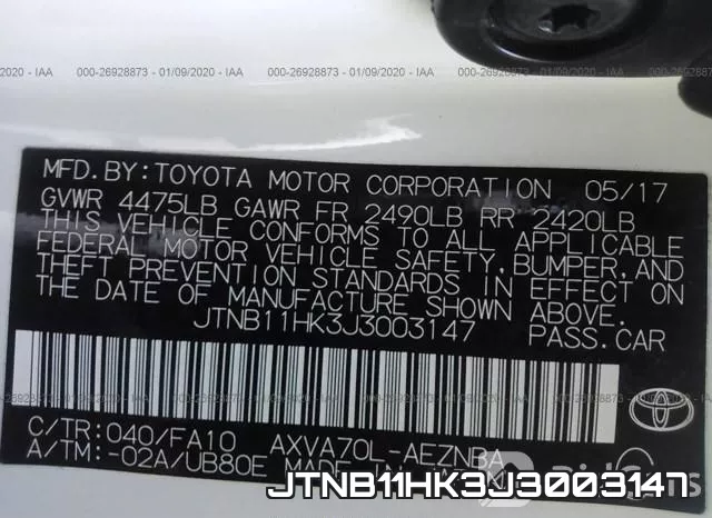 JTNB11HK3J3003147 фото 10