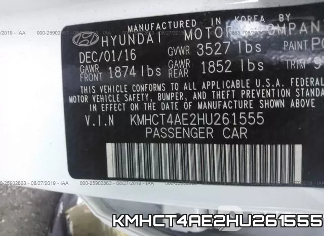 KMHCT4AE2HU261555 фото 10