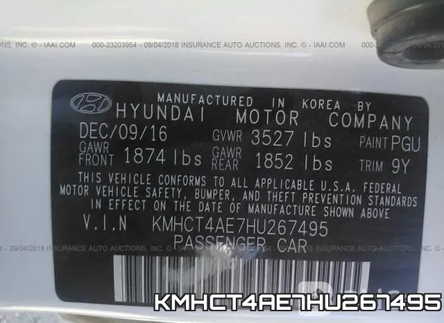KMHCT4AE7HU267495 фото 10