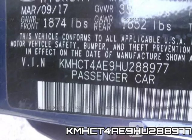 KMHCT4AE9HU288977 фото 10