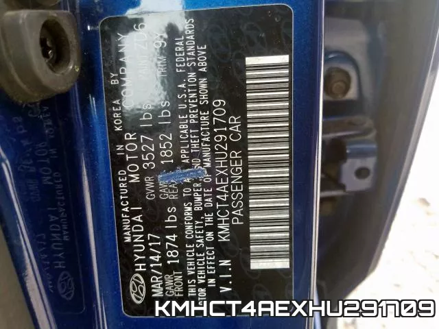 KMHCT4AEXHU291709 фото 2