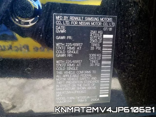KNMAT2MV4JP610621 фото 2