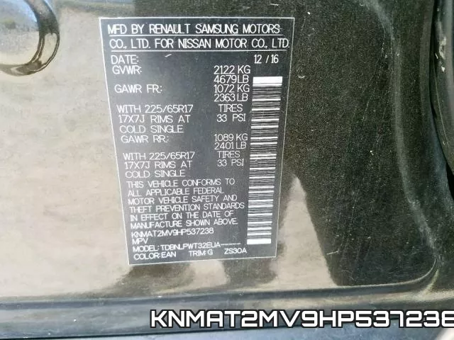KNMAT2MV9HP537238 фото 2
