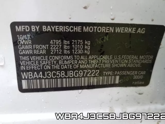 WBA4J3C58JBG97222 фото 2