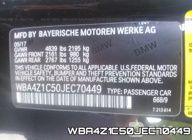 WBA4Z1C50JEC70449 фото 10