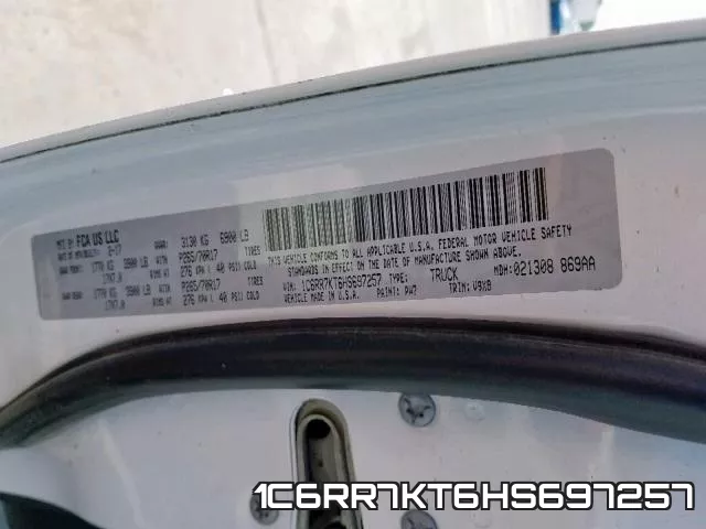 1C6RR7KT6HS697257 фото 2