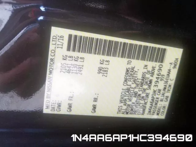1N4AA6AP1HC394690 фото 10