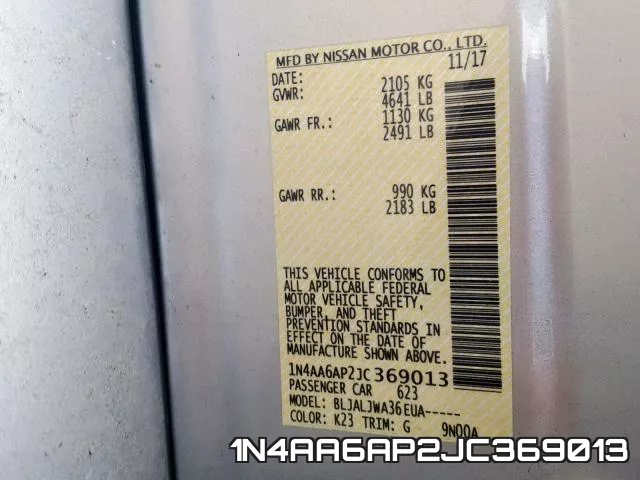 1N4AA6AP2JC369013 фото 2