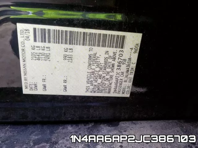 1N4AA6AP2JC386703 фото 2