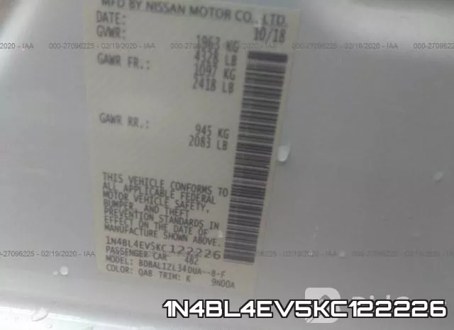 1N4BL4EV5KC122226 фото 10