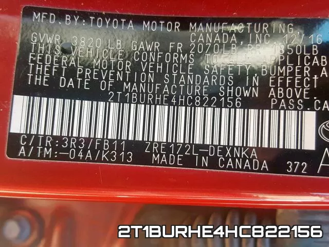 2T1BURHE4HC822156 фото 2