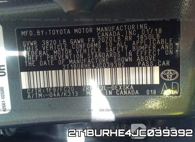 2T1BURHE4JC039392 фото 10