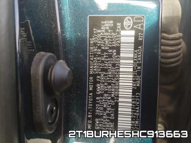 2T1BURHE5HC913663 фото 2