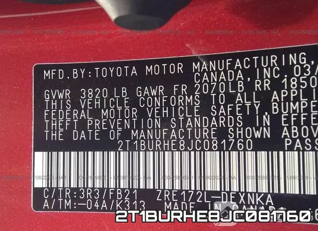 2T1BURHE8JC081760 фото 10