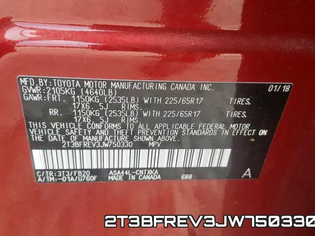 2T3BFREV3JW750330 фото 2