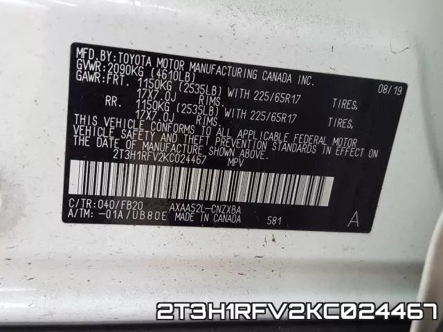 2T3H1RFV2KC024467 фото 2