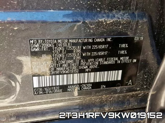 2T3H1RFV9KW019152 фото 2