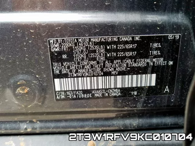 2T3W1RFV9KC010704 фото 2